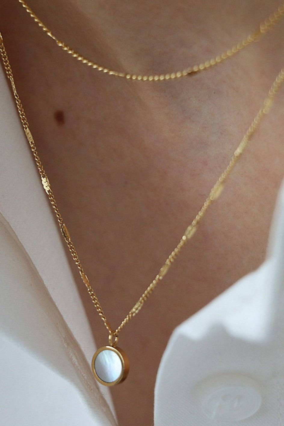 18K Gold Plated Waterproof Stainless Steel Chain Necklace - 7237: S0OX3T7237