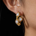 18K STAINLESS STEEL WATERPROOF TARNISH FREE HOOPS | 40E462: PEARL