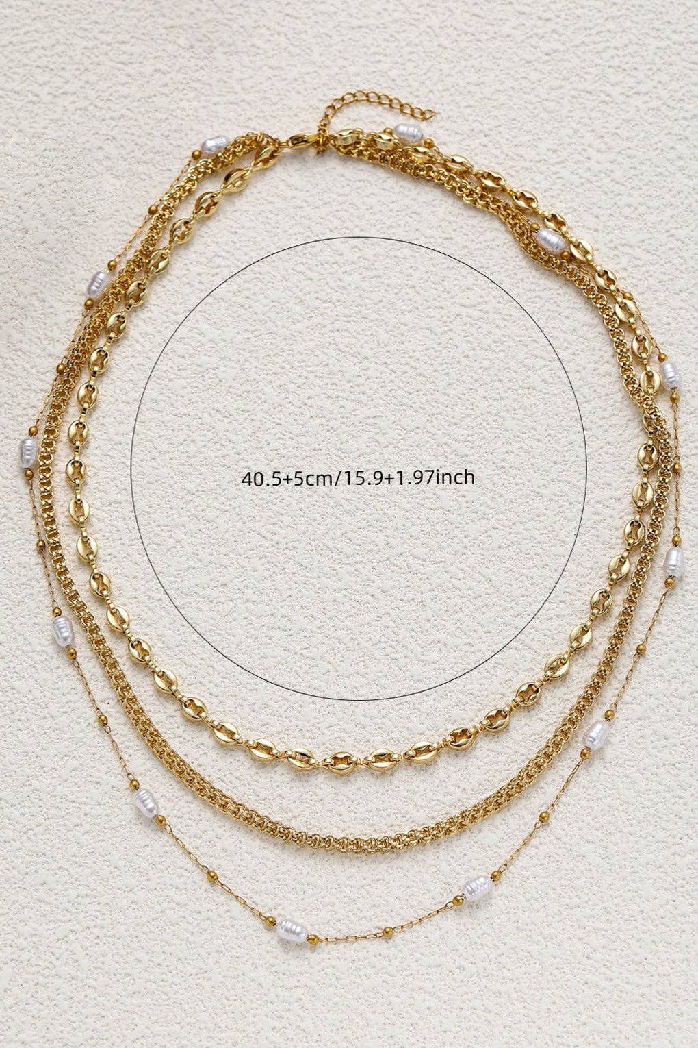 18K Gold PVD Plated Waterproof Stainless Steel Chain Necklace - 7819: S0OX3T7819