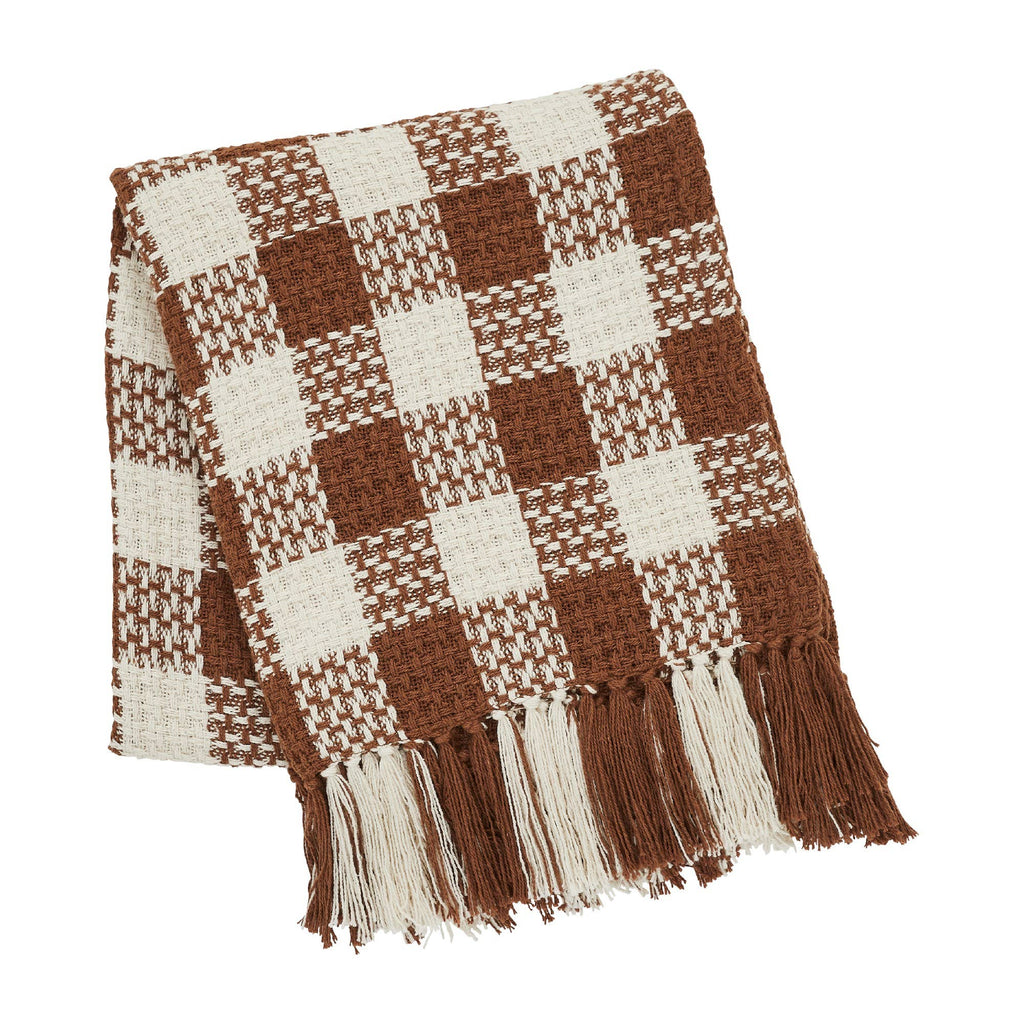 Amber Heritage Check Throw Blanket