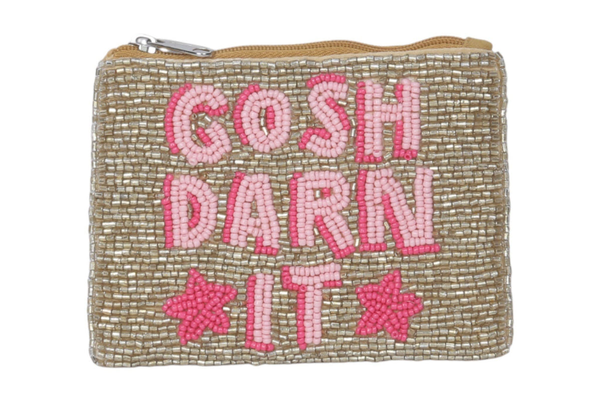 “Gosh Darn It” Themed Beaded Coin Purse