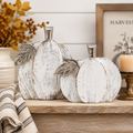 Distressed White Pumpkin Set