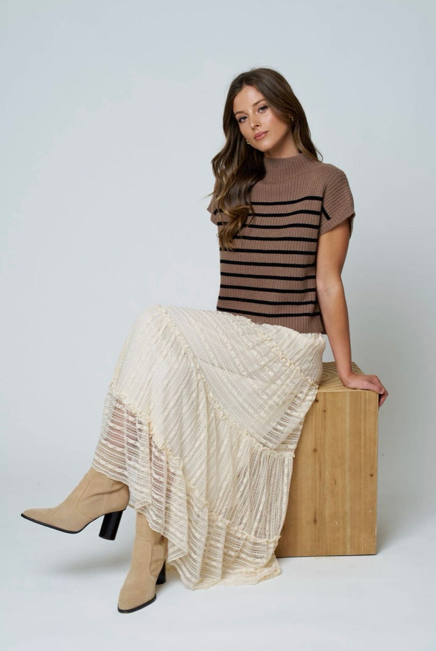 Striped Lace Skirt