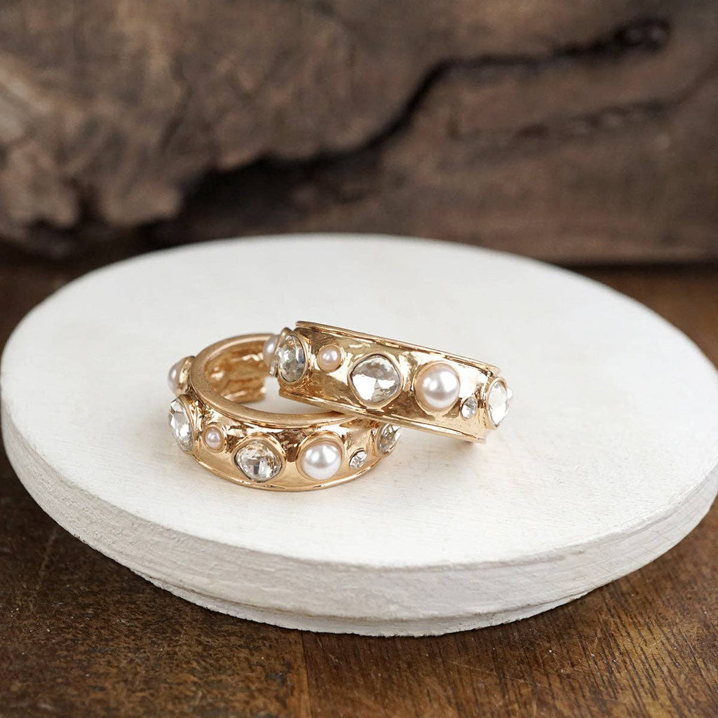 Jeweled Hoop Earrings