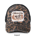 Western WILD & FREE Patch in Leopard Print Mesh back Cap: Leopard