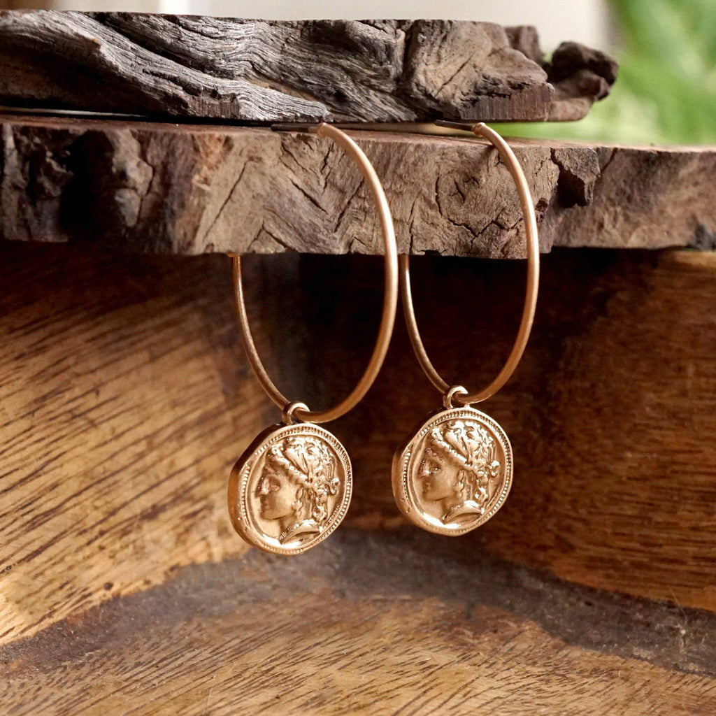 Coin Hoop Earrings