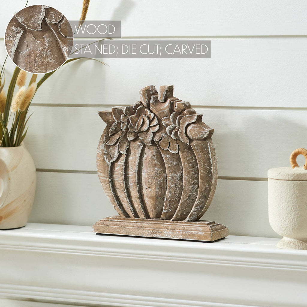Wooden Floral Pumpkin