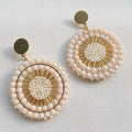 Artisan Beaded Round Stud Earrings