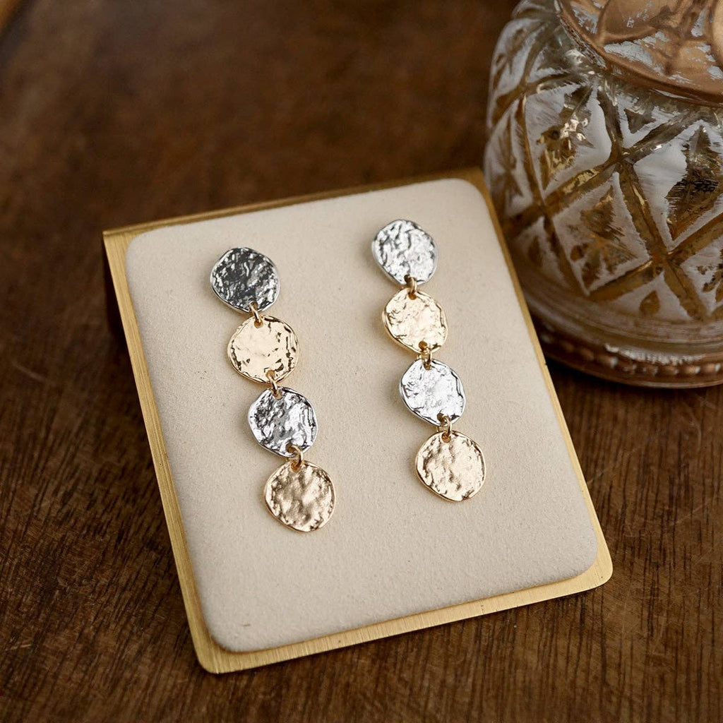 Mixed Metal Dangle Earrings