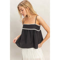 Sleeveless Babydoll Top: BLACK