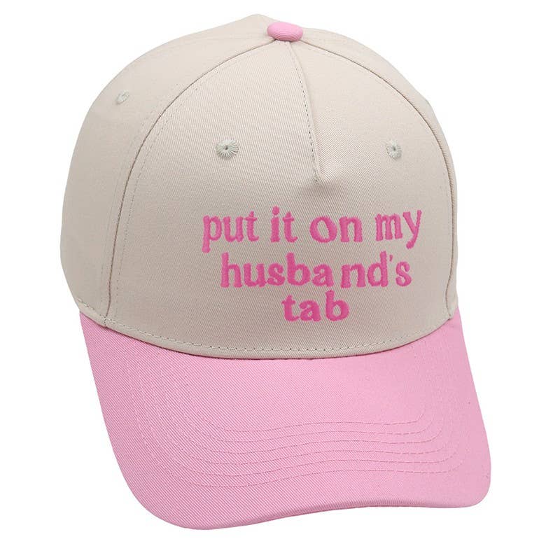 TWO TONE EMBROIDERY  WORD BASEBALL HAT CAP | 40HW730: Pink