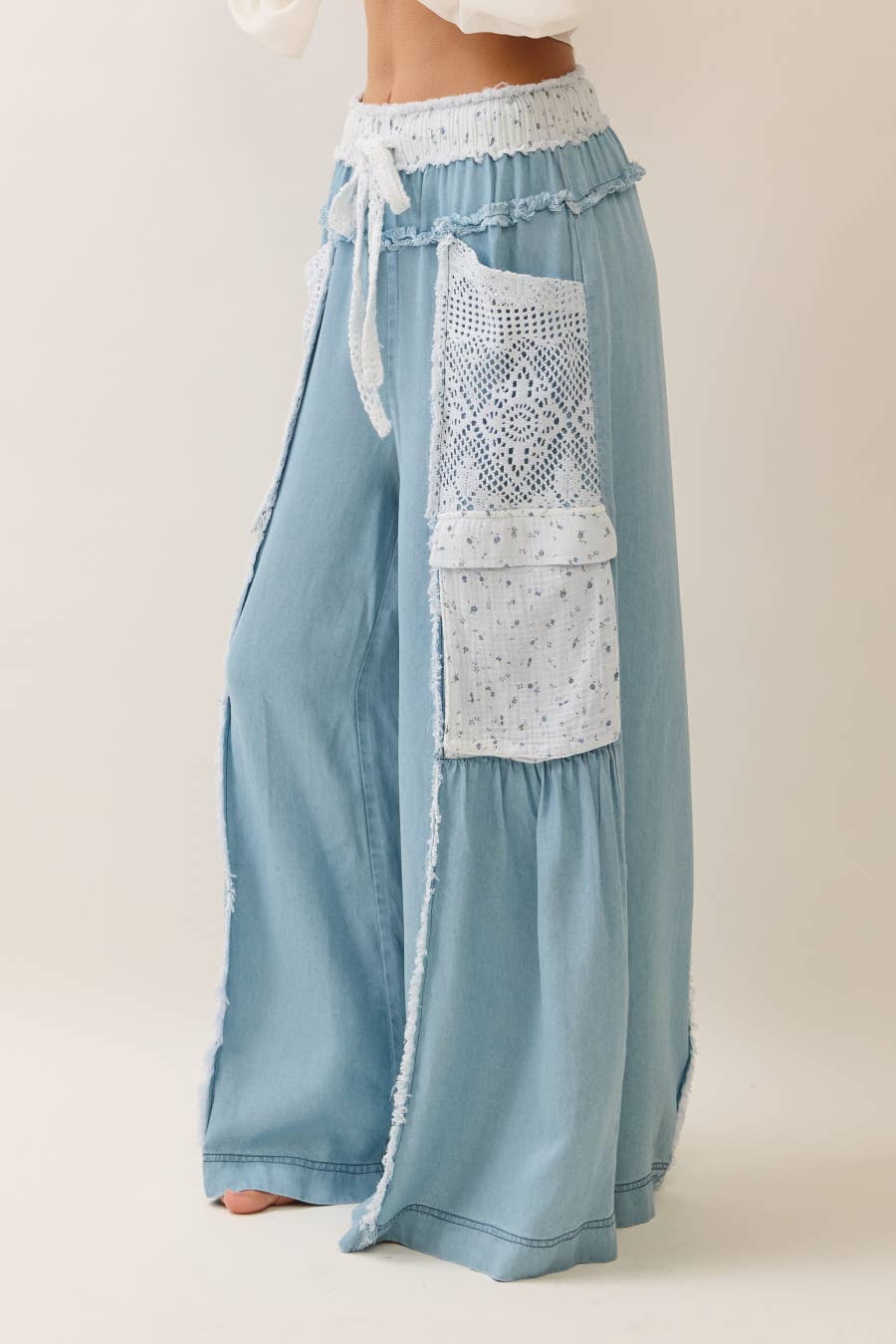 Denim N’ Lace Cargo Pants