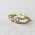 Vintage Floral Gemstone Ring