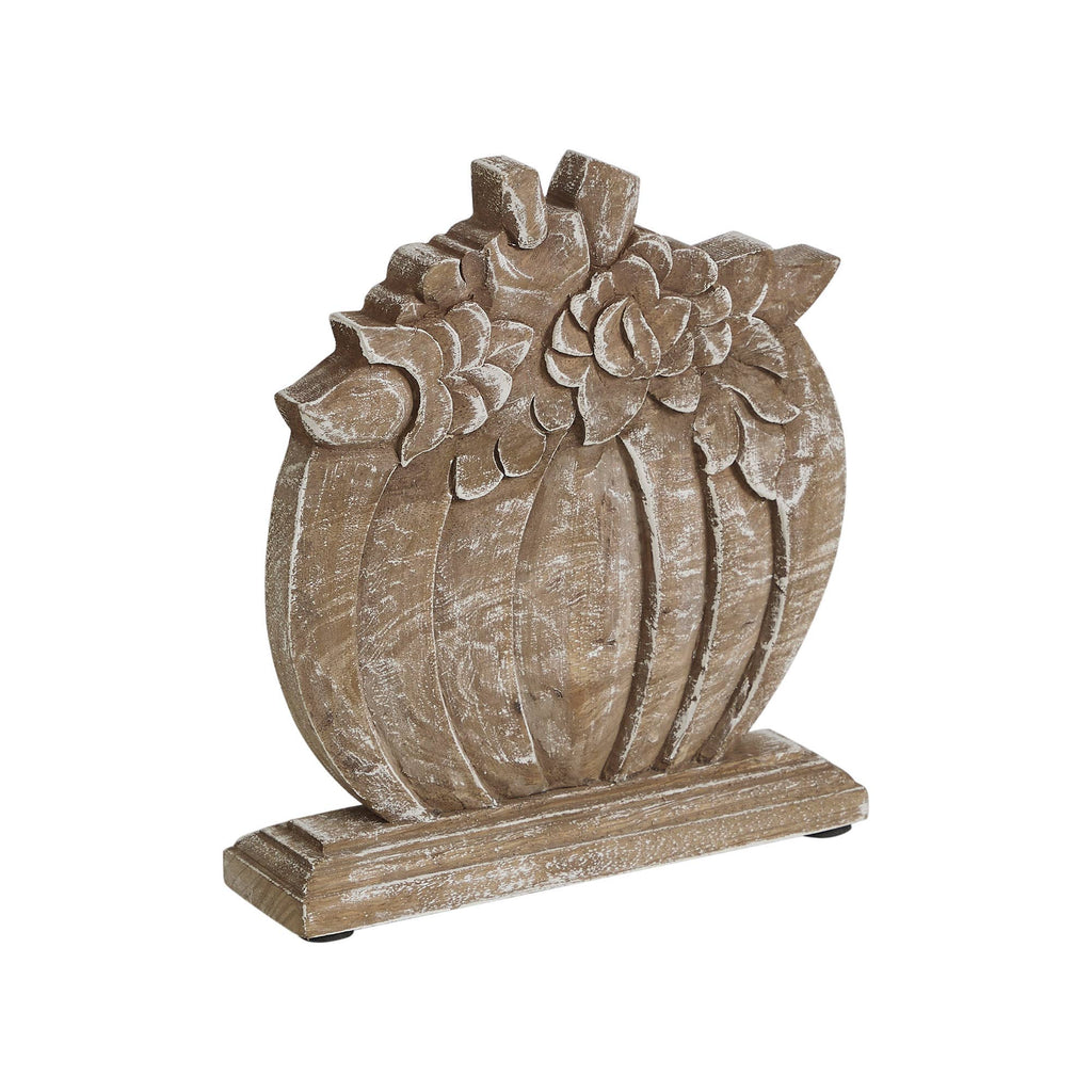 Wooden Floral Pumpkin