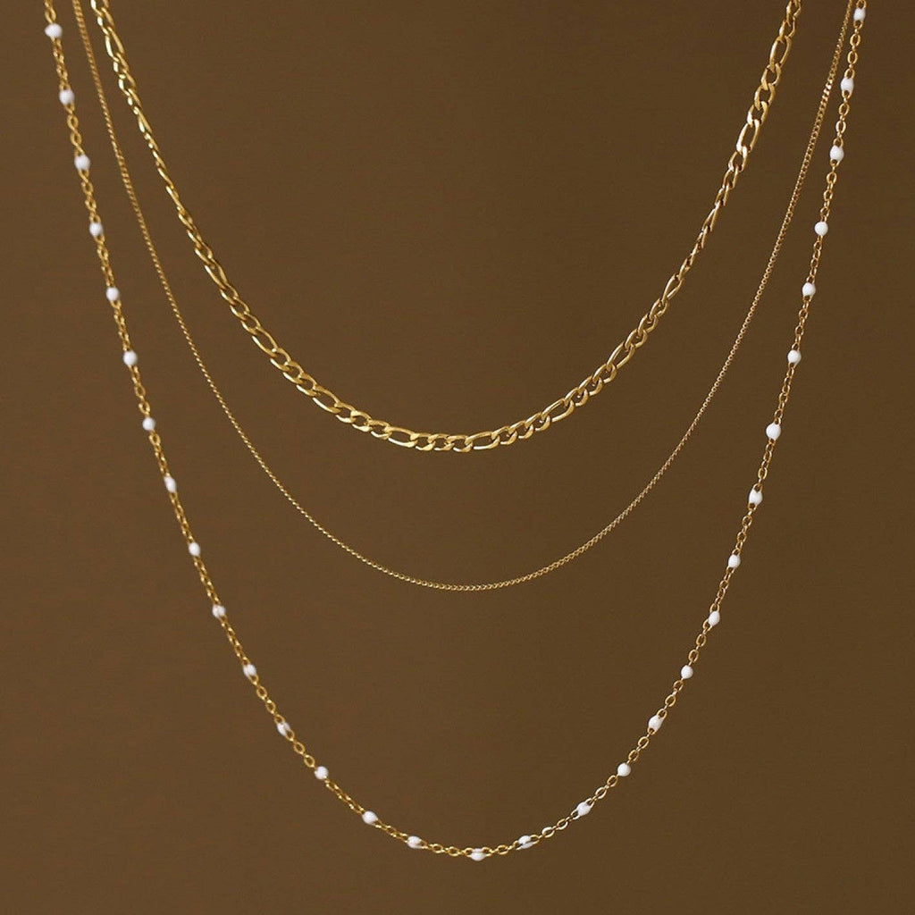 18K Gold Plated Waterproof Stainless Steel Chain Necklace - 7537: S0OX3T7537