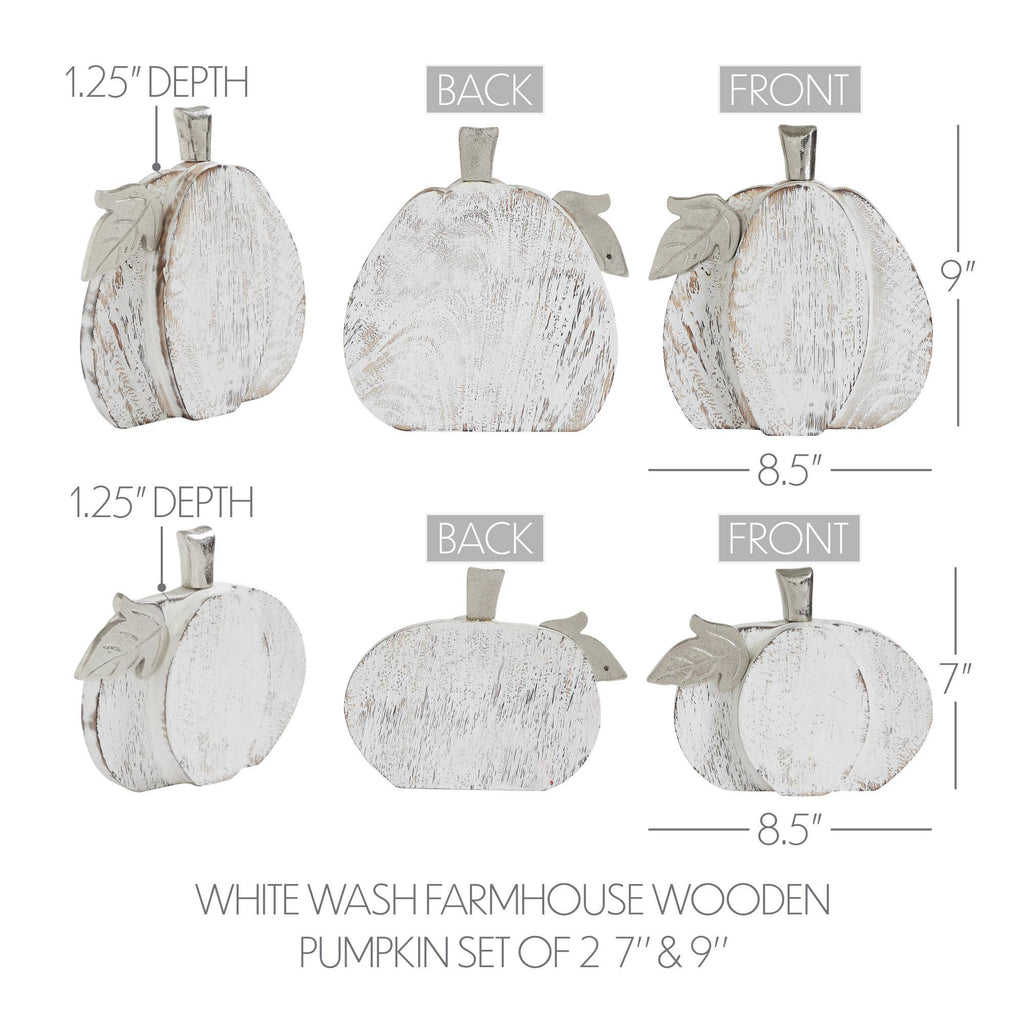 Distressed White Pumpkin Set