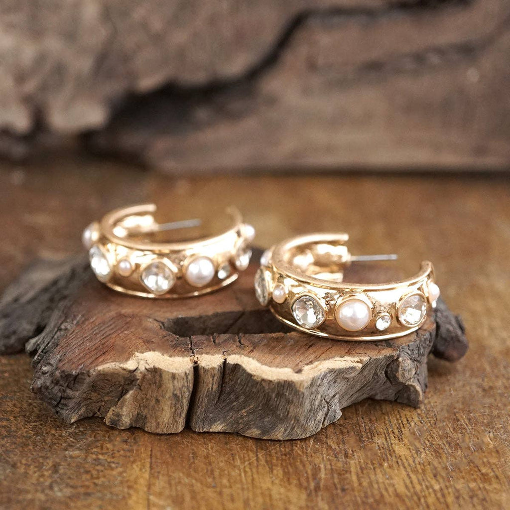 Jeweled Hoop Earrings