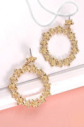 FLOWER CIRCLE DROP EARRINGS | 31E03400: GOLD