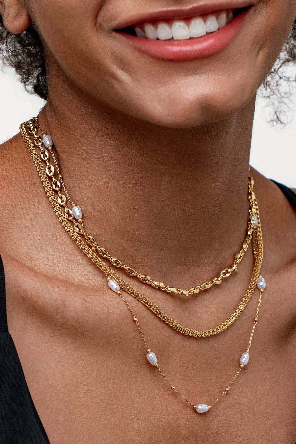 18K Gold PVD Plated Waterproof Stainless Steel Chain Necklace - 7819: S0OX3T7819