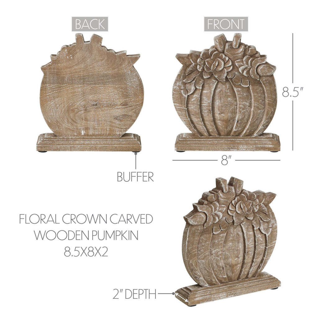 Wooden Floral Pumpkin