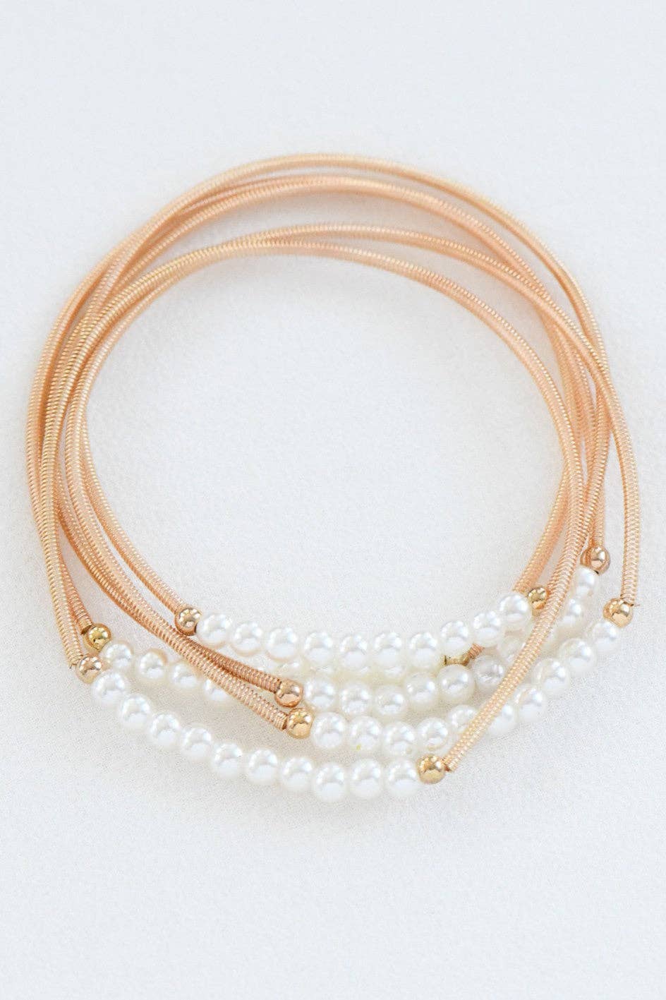 Boho Layered Spring Coil Guitar String Bracelet Set - 6025: S0OX3T6025 Gold