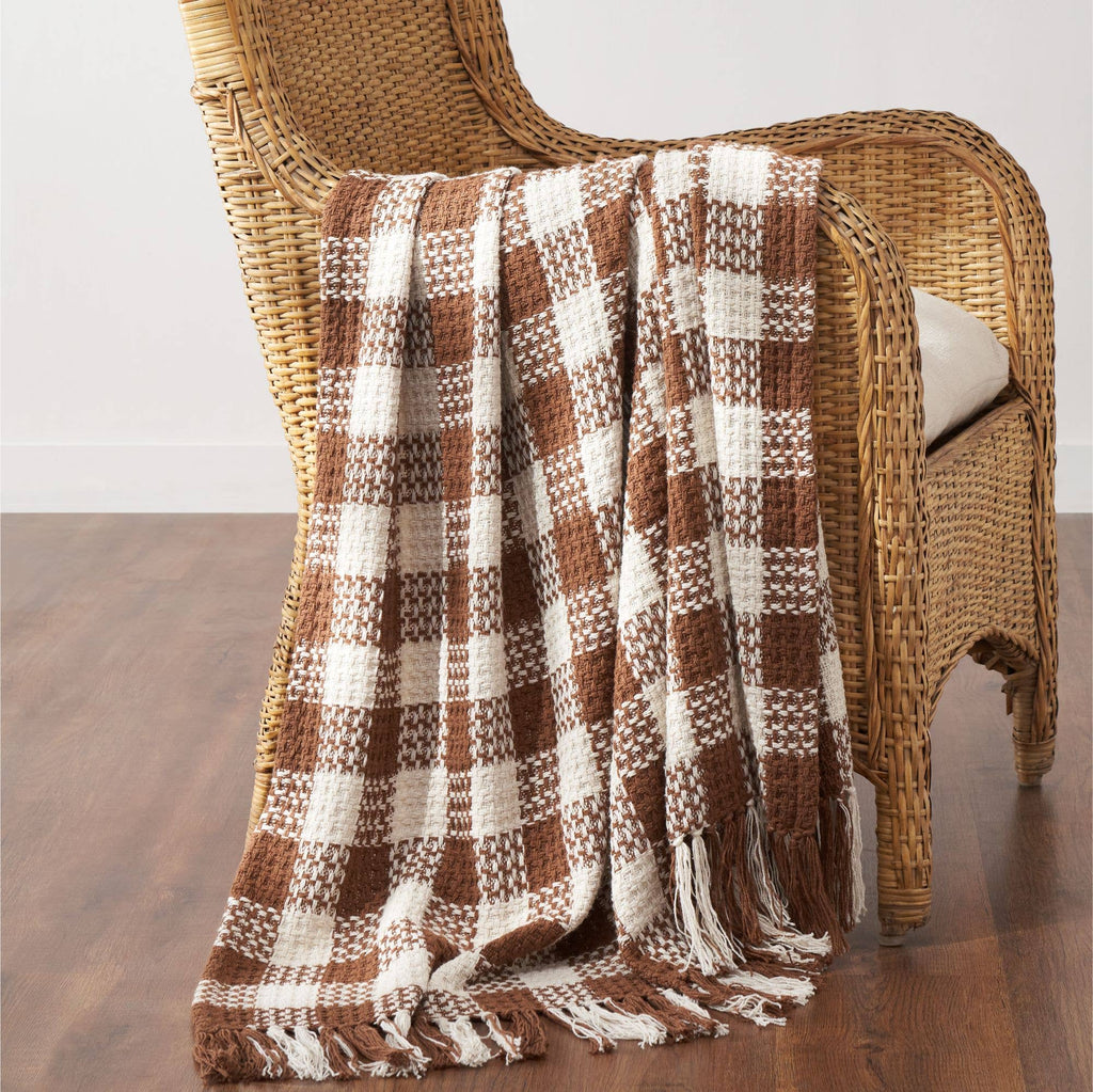Amber Heritage Check Throw Blanket