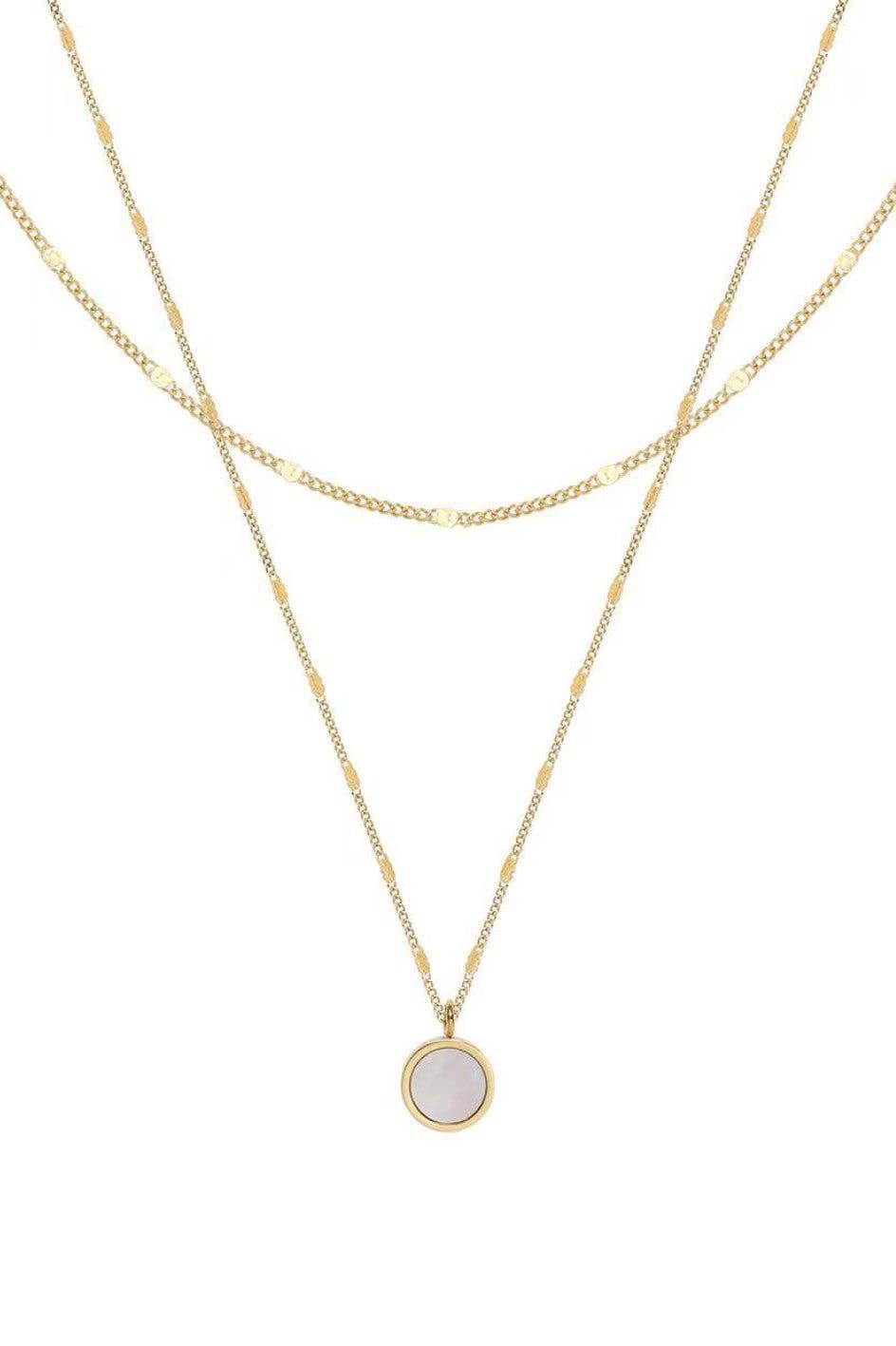 18K Gold Plated Waterproof Stainless Steel Chain Necklace - 7237: S0OX3T7237