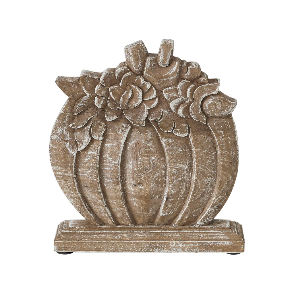 Wooden Floral Pumpkin