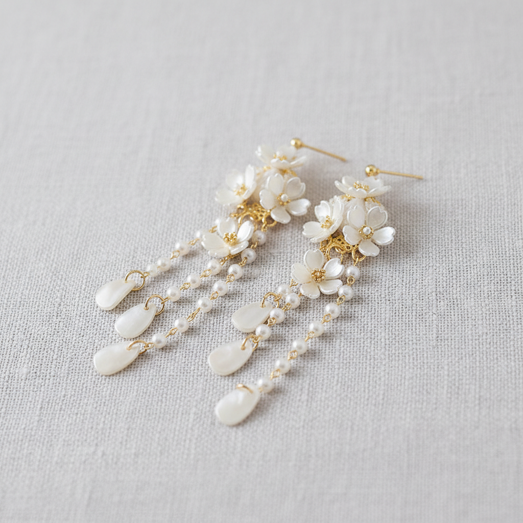 Floral Tassel Drop Earrings