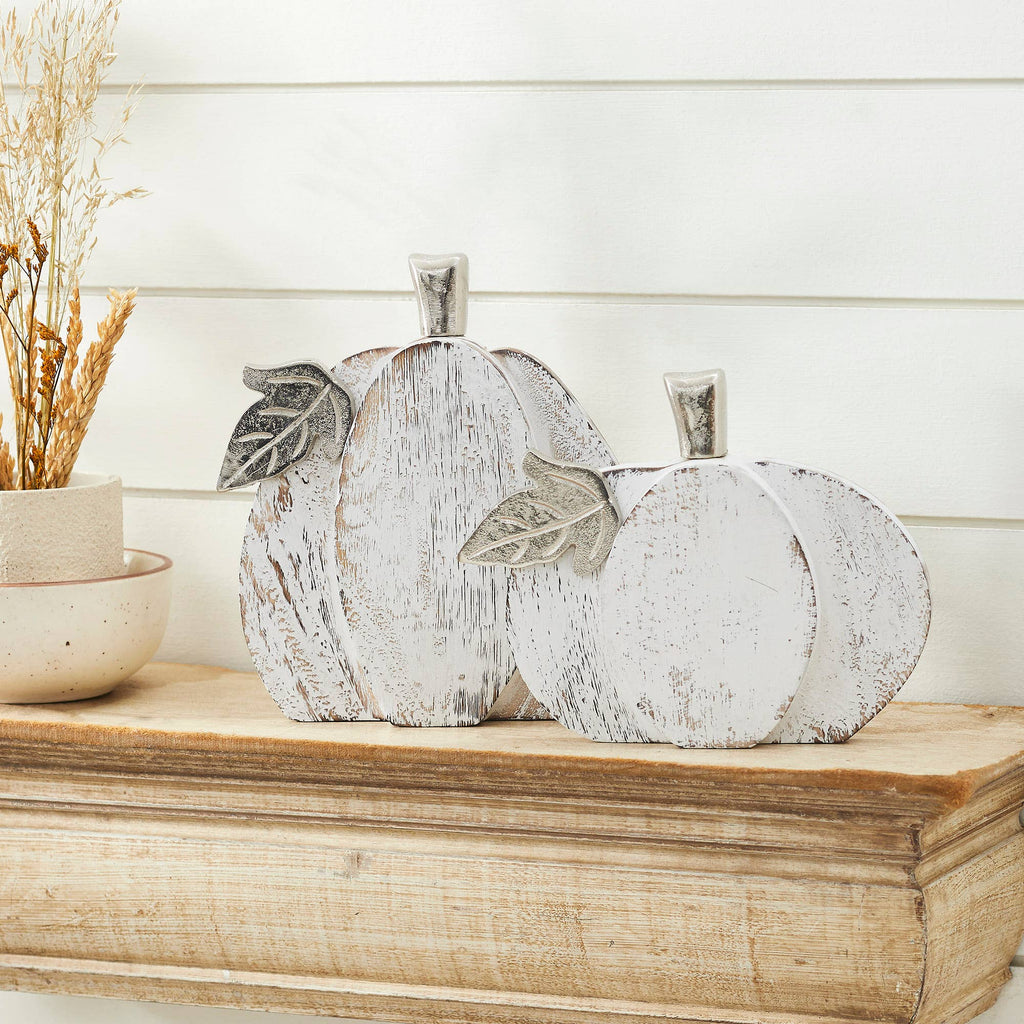 Distressed White Pumpkin Set
