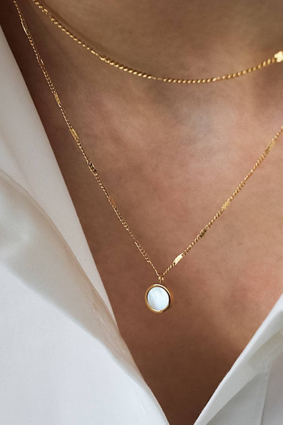 18K Gold Plated Waterproof Stainless Steel Chain Necklace - 7237: S0OX3T7237