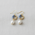Handcrafted Czech Glass and Pearl Drop Earrings