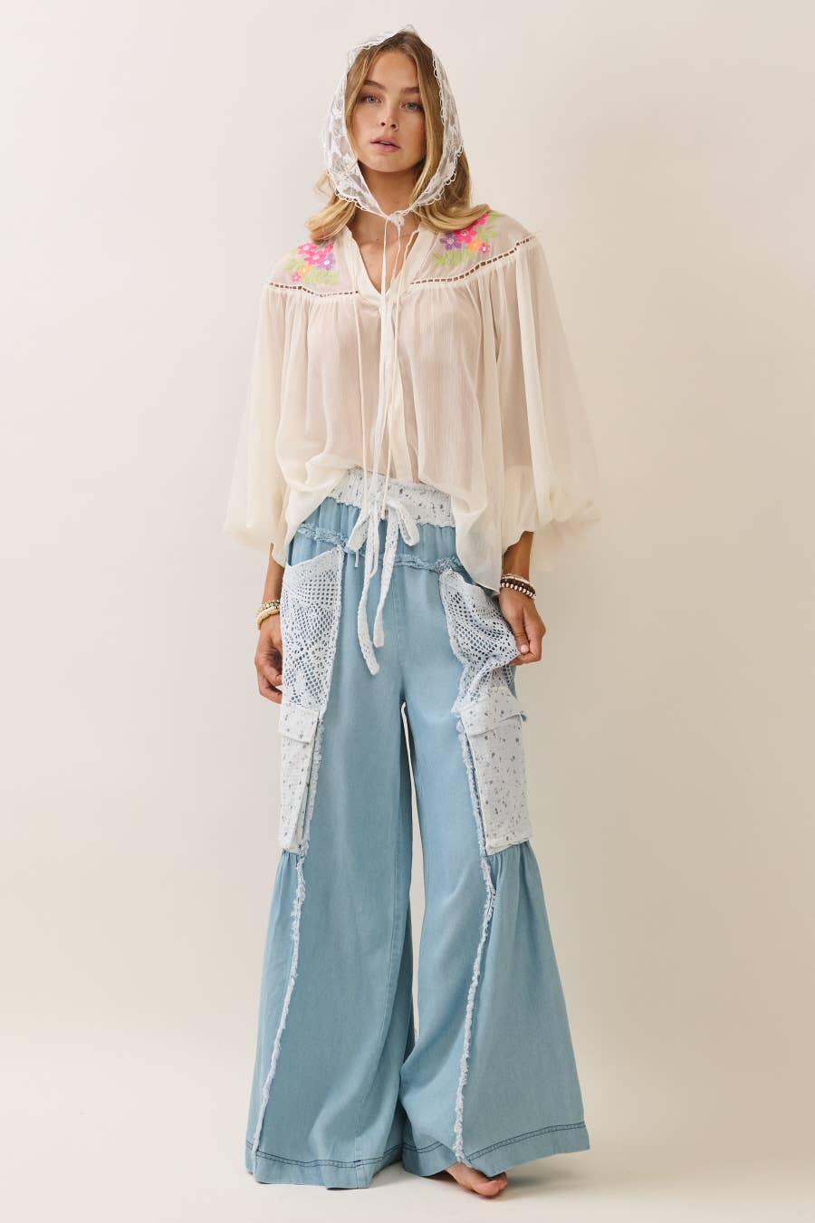 Denim N’ Lace Cargo Pants