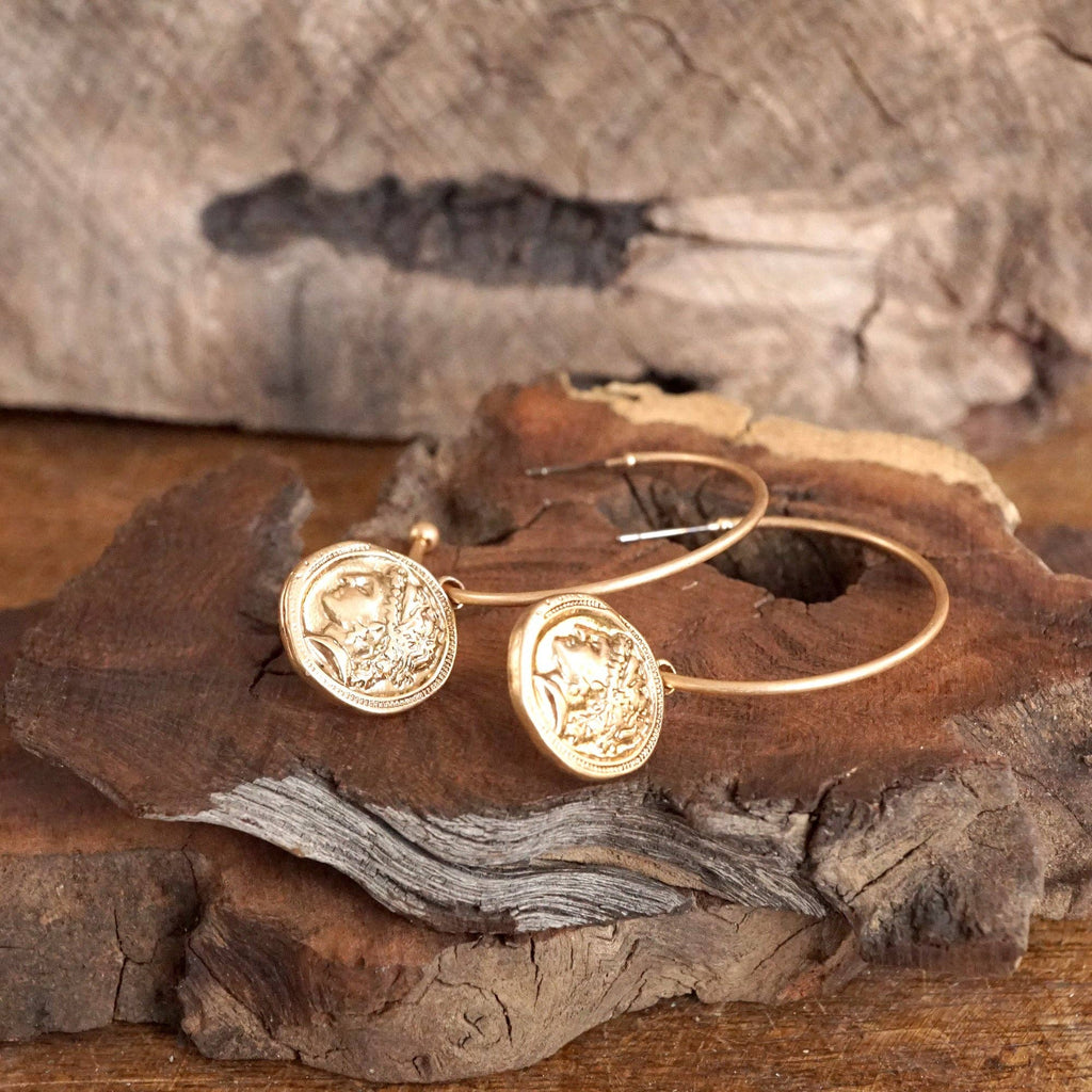 Coin Hoop Earrings