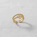 Adjustable Gold Plated Double Layer Ring