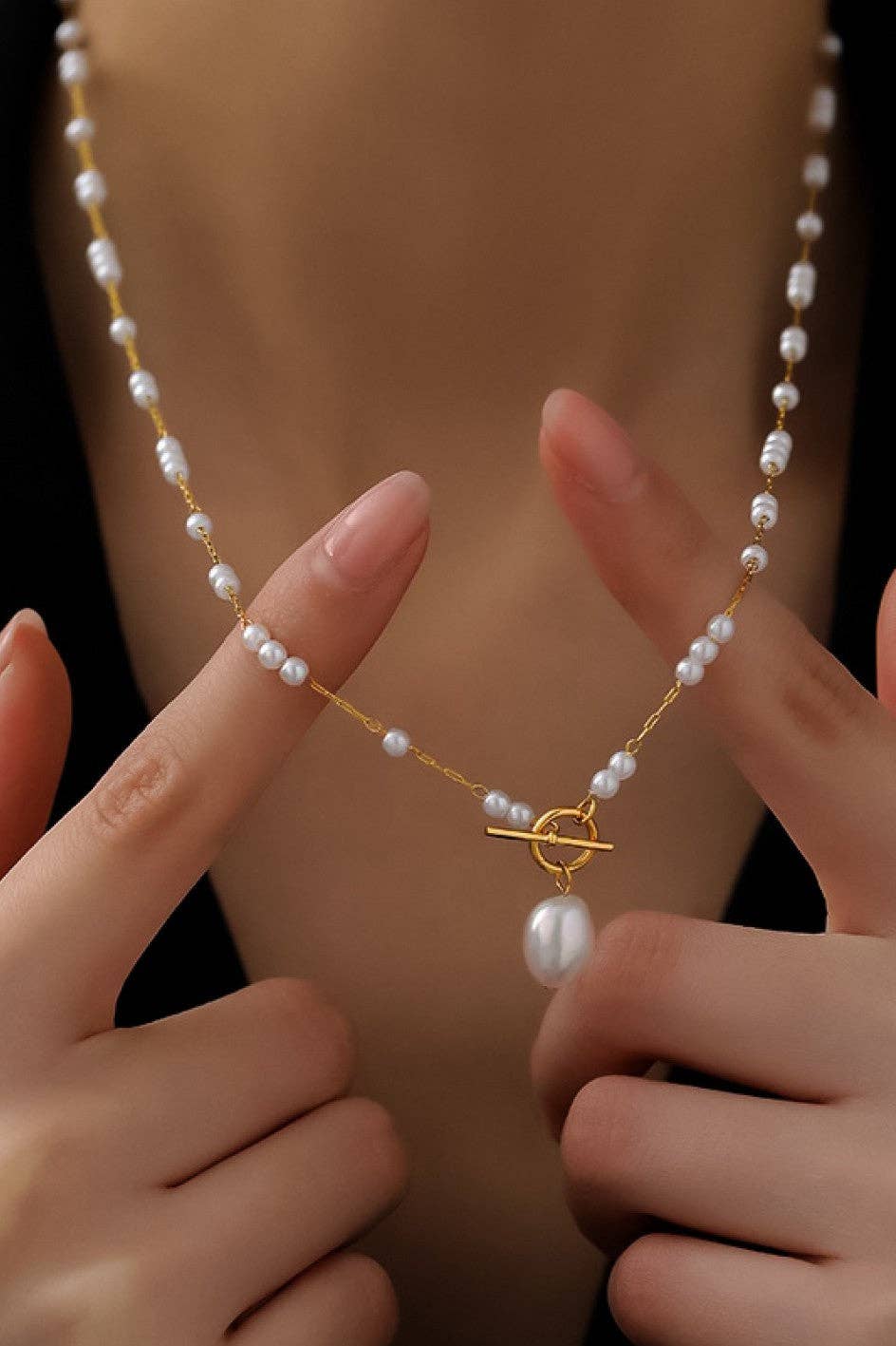 18K Gold Plated Waterproof Stainless Steel Chain Necklace - 7058: S0OX3T7058