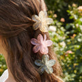 Marbled Plumeria Flower Claw Clip