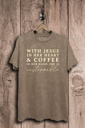 With Jesus T-Shirt: Mocha Mineral Wash
