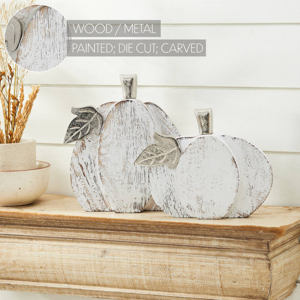 Distressed White Pumpkin Set