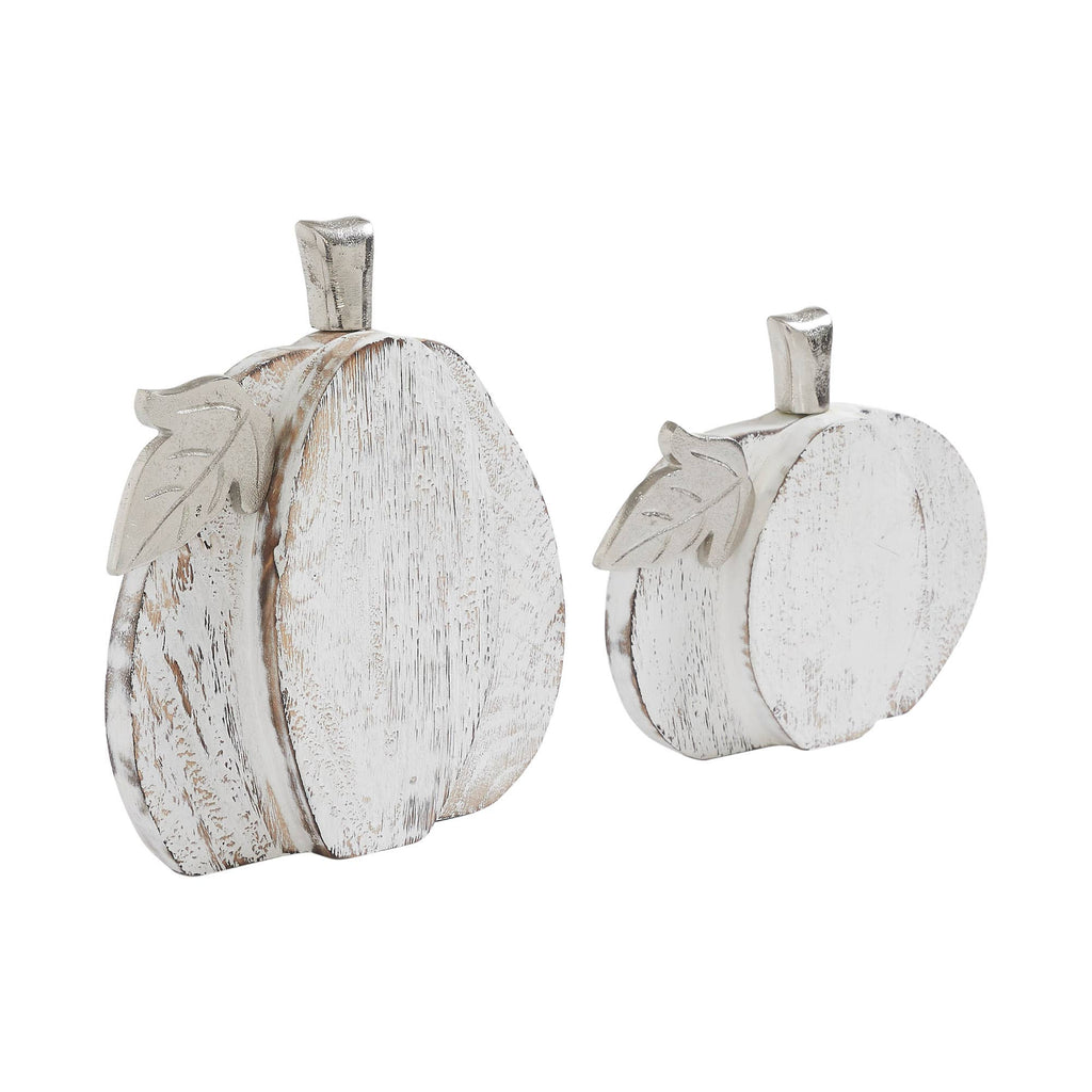 Distressed White Pumpkin Set
