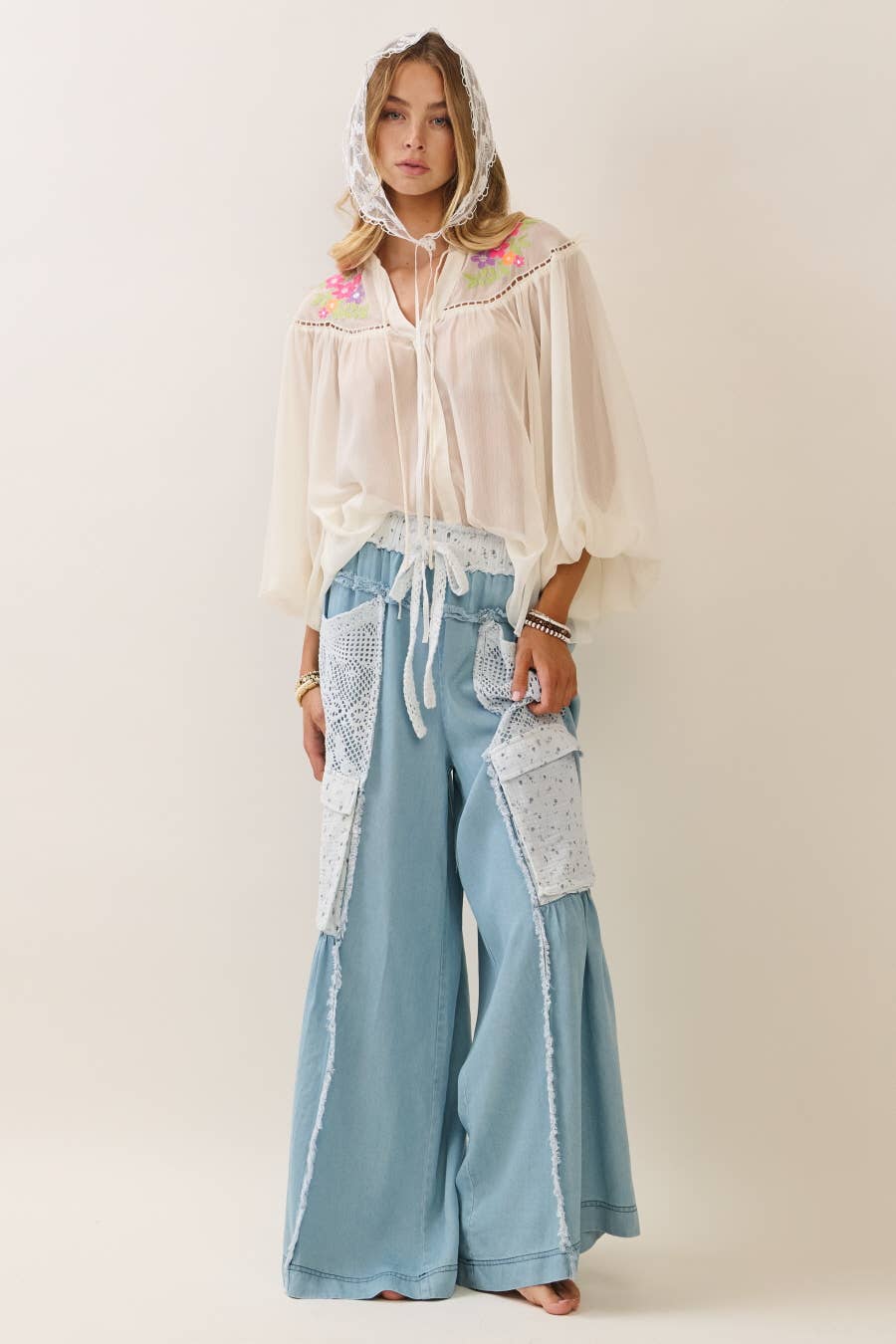Denim N’ Lace Cargo Pants