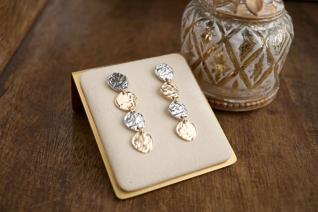 Mixed Metal Dangle Earrings