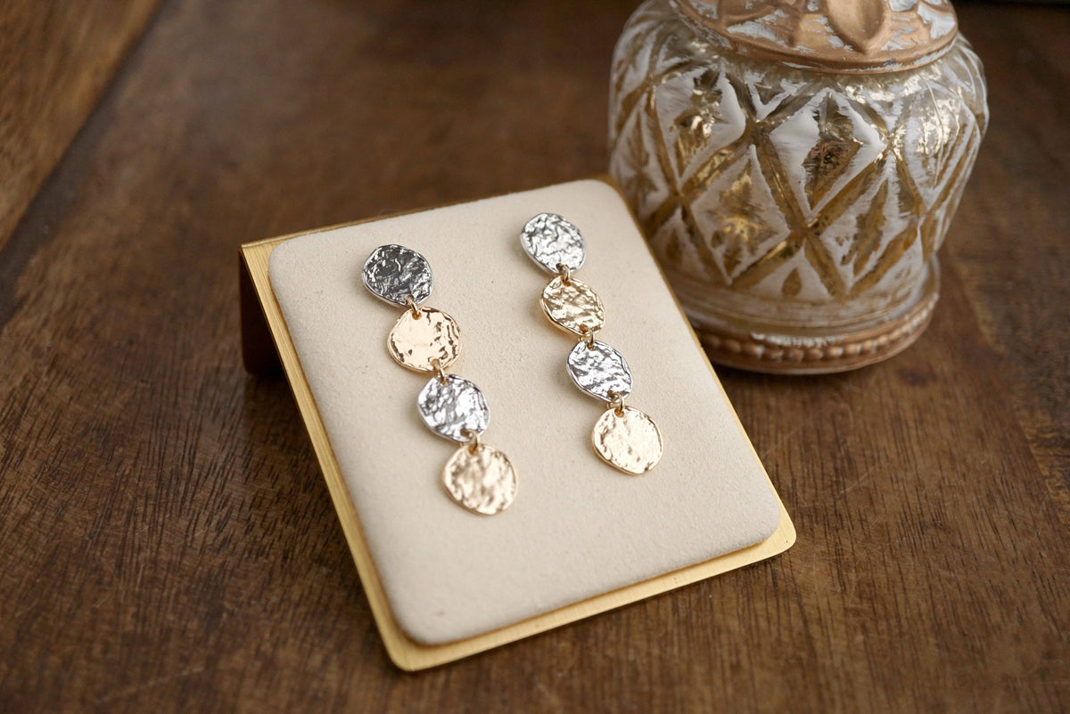 Mixed Metal Dangle Earrings