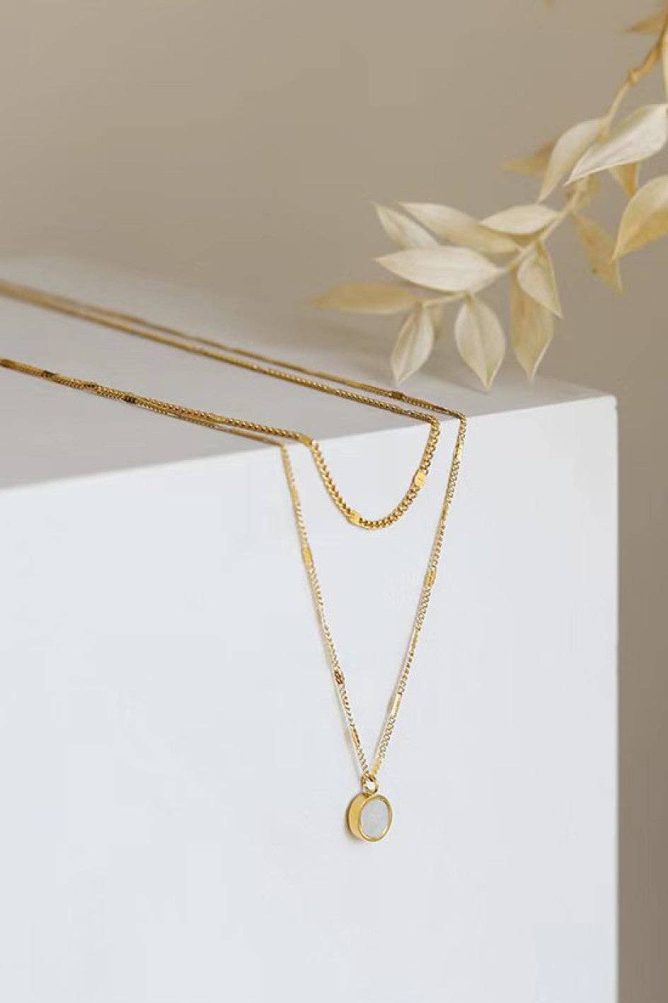 18K Gold Plated Waterproof Stainless Steel Chain Necklace - 7237: S0OX3T7237