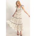 Floral Tiered Sundress: BLACK