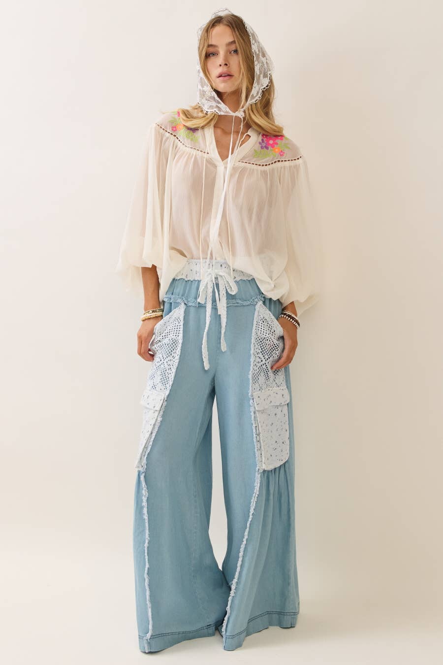 Denim N’ Lace Cargo Pants