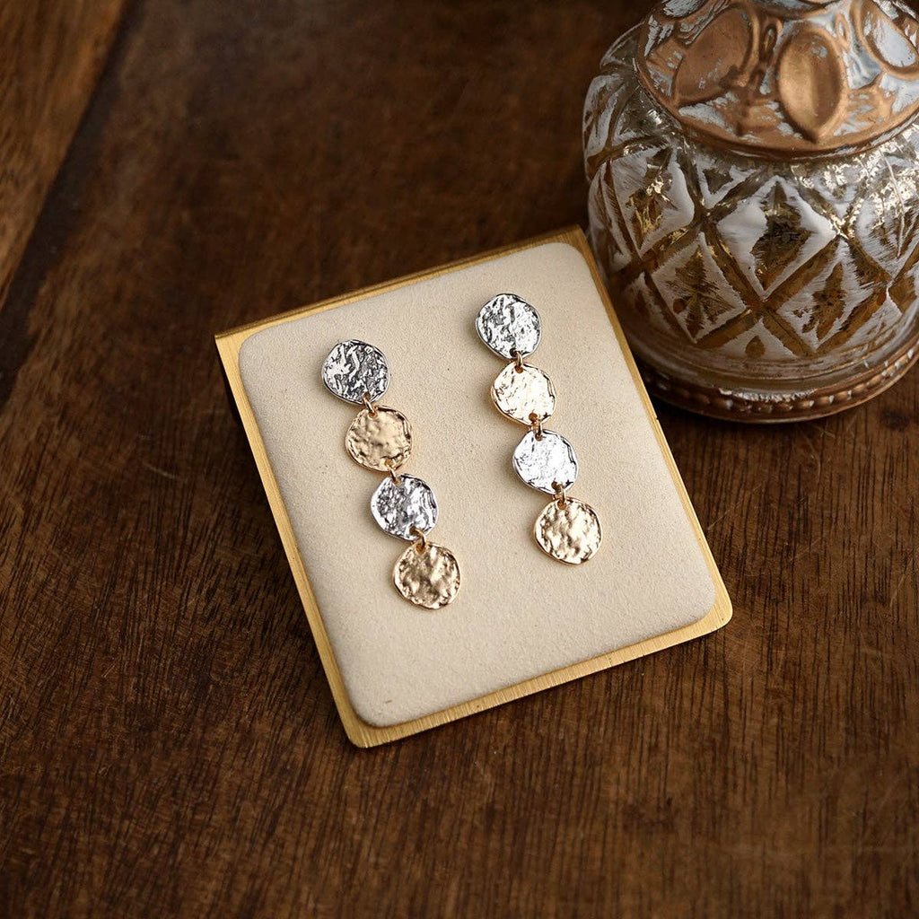 Mixed Metal Dangle Earrings